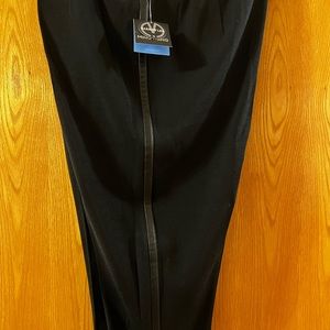 Ming Wang tapered leg leather accent pants